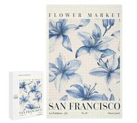 Puzzles pour Adolescents 1000 PCS Lily San Francisco Flower Market Puzzles, Jeux Amusants, Assemblage De Motifs, Cadeaux Uniques d'anniversaire Et De Noël 1000 PCS