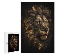 Puzzles pour Adolescents 1000 PCS Lion Gold Black Casse-têtes pour Adultes Jeu De Réflexion Assemblage De Motifs Interaction Parent-Enfant 1000 PCS