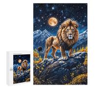 Puzzles pour Adolescents 1000 PCS Lion Under Full Moon Puzzles pour Adultes, Jouets Anti-Stress, Activités Amusantes À Faire À La Maison, 1000 PCS