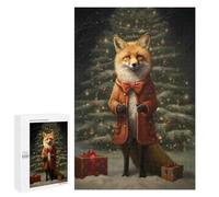 Puzzles pour Adolescents 1000 PCS Lovely Xmas Red Fox Puzzles pour Adultes Jouets Anti-Stress pour S'amuser en Famille Interaction Parent-Enfant 1000 PCS