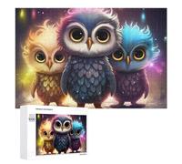 Puzzles pour Adolescents 1000 PCS Magical Owl Trio in Fantasy Forest Puzzles pour Adultes Jeu De Réflexion Décoration Intérieure Activités Amusantes À La Maison 1000 PCS