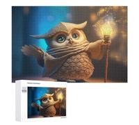 Puzzles pour Adolescents 1000 PCS Magical Owl with Torch Puzzle Anti-Stress, Jouet Idéal pour Une Décoration Amusante À La Maison, 1000 PCS
