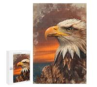 Puzzles pour Adolescents 1000 PCS Majestic Bald Eagle Portrait Puzzles pour Adultes Jouets Anti-Stress pour S'amuser en Famille Interaction Parent-Enfant 1000 PCS