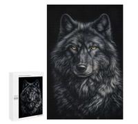 Puzzles pour Adolescents 1000 PCS Majestic Black Wolf Portrait Casse-tête pour Adultes, Jeu De Réflexion Difficile, Original, Cadeau d'anniversaire 1000 PCS