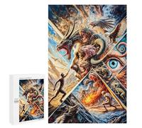 Puzzles pour Adolescents 1000 PCS Man Facing Monsters Puzzles pour Adolescents, Jouets Anti-Stress, Décoration Murale, Cadeaux d'anniversaire Et De Noël Uniques 1000 PCS