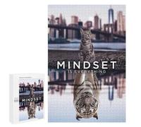 Puzzles pour Adolescents 1000 PCS Mindset is Everything Cat Puzzles pour Adolescents - Jeu Familial - Décoration Murale - Interaction Parent-Enfant 1000 PCS