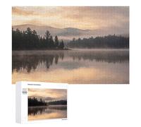 Puzzles pour Adolescents 1000 PCS Misty Lake at Sunrise Puzzles pour Adultes Jouets Anti-Stress Améliorent La Mémoire Difficiles Et Stimulants 1000 PCS