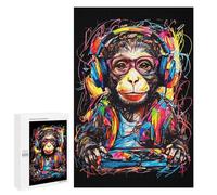 Puzzles pour Adolescents 1000 PCS Monkey DJ Music Puzzles pour Adultes Jeux Relaxants pour S'amuser en Famille Cadeaux De Noël Et d'anniversaire 1000 PCS