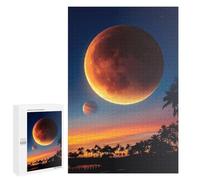 Puzzles pour Adolescents 1000 PCS Moonlit Palm Silhouettes Puzzle Anti-Stress, Jouet Idéal pour Une Décoration Amusante À La Maison, 1000 PCS