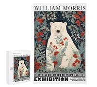 Puzzles pour Adolescents 1000 PCS Morris Floral White Bear Exhibition Puzzles, Jeux Amusants, Assemblage De Motifs, Cadeaux Uniques d'anniversaire Et De Noël 1000 PCS