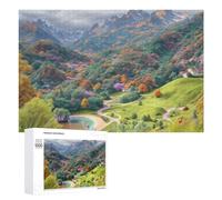 Puzzles pour Adolescents 1000 PCS Mountain Valley with Serene Lake Puzzle Anti-Stress, Jouet Idéal pour Une Décoration Amusante À La Maison, 1000 PCS