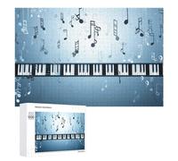 Puzzles pour Adolescents 1000 PCS Music Notes Piano Keyboard Art Puzzles pour Adultes Jeux Relaxants Découpe De Précision Jeu Stimulant Cadeaux 1000 PCS