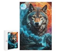 Puzzles pour Adolescents 1000 PCS Mystical Moon Lone Wolf Puzzles pour Adultes Jeu Familial Décoration Parfaite Difficile À Compléter 1000 PCS