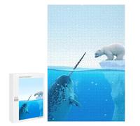 Puzzles pour Adolescents 1000 PCS Narwhal and Polar Bear Puzzles pour Adultes Jeux Relaxants, Amusants Et Humoristiques, Stimulants À Compléter 1000 PCS