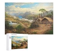 Puzzles pour Adolescents 1000 PCS Native Village by The River Puzzle Anti-Stress, Jouet Idéal pour Une Décoration Amusante À La Maison, 1000 PCS