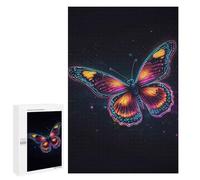 Puzzles pour Adolescents 1000 PCS Neon Butterfly in Space Puzzles pour Adolescents - Jeu Familial - Décoration Murale - Interaction Parent-Enfant 1000 PCS