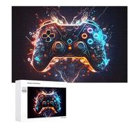 Puzzles pour Adolescents 1000 PCS Neon Gaming Controller Artwork -4 Puzzle Anti-Stress, Jouet Idéal pour Une Décoration Amusante À La Maison, 1000 PCS