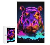 Puzzles pour Adolescents 1000 PCS Neon Hippo Casse-têtes pour Adultes Jeu De Réflexion Assemblage De Motifs Interaction Parent-Enfant 1000 PCS
