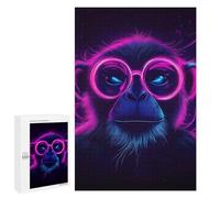 Puzzles pour Adolescents 1000 PCS Neon Monkey Portrait Puzzles pour Adultes, Jouets Anti-Stress, Activités Amusantes À Faire À La Maison, 1000 PCS