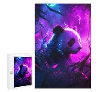 Puzzles pour Adolescents 1000 PCS Neon Panda in Forest Puzzles pour Adolescents, Jouets Anti-Stress, Décoration Murale, Cadeaux d'anniversaire Et De Noël Uniques 1000 PCS
