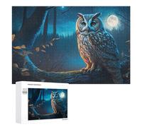 Puzzles pour Adolescents 1000 PCS Night Owl in Moonlit Forest Puzzles pour Adultes Jeu De Réflexion Décoration Intérieure Activités Amusantes À La Maison 1000 PCS