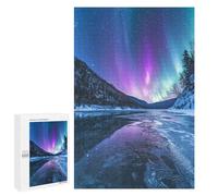 Puzzles pour Adolescents 1000 PCS Northern Lights Reflecting on Frozen Lake Puzzles pour Adolescents Améliorent La Mémoire Difficiles À Compléter Jeux Stimulants 1000 PCS