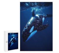 Puzzles pour Adolescents 1000 PCS Ocean Orca Whale Killer Puzzles pour Adultes - Jeu Manuel Anti-Stress - Cadeaux Uniques pour Anniversaire Et Noël 1000 PCS