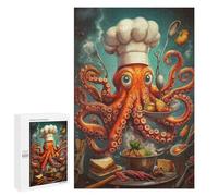 Puzzles pour Adolescents 1000 PCS Octopus Chef Puzzles pour Adultes Jouets Anti-Stress pour S'amuser en Famille Interaction Parent-Enfant 1000 PCS
