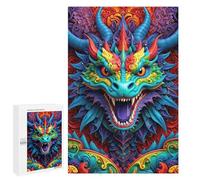 Puzzles pour Adolescents 1000 PCS Ode to The Vibrant Dragon Puzzles pour Adultes Jeu Familial Décoration Parfaite Difficile À Compléter 1000 PCS