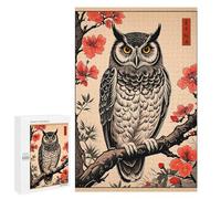 Puzzles pour Adolescents 1000 PCS Owl Japanese Art Puzzles pour Adultes Jeu Familial Décoration Parfaite Difficile À Compléter 1000 PCS