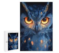 Puzzles pour Adolescents 1000 PCS Owl with Glowing Eyes Puzzles pour Adultes Jeu Familial Décoration Parfaite Difficile À Compléter 1000 PCS