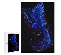 Puzzles pour Adolescents 1000 PCS Phoenix Bird Blue Puzzles pour Adultes, Jouets Anti-Stress, Activités Amusantes À Faire À La Maison, 1000 PCS
