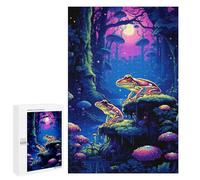 Puzzles pour Adolescents 1000 PCS Psychodelic Frog Pixel Art Puzzles pour Adultes Jeu Familial Décoration Parfaite Difficile À Compléter 1000 PCS