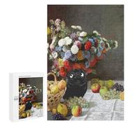 Puzzles pour Adolescents 1000 PCS Pug Flowers Still Life Claude Monet Puzzles, Jeux Amusants, Assemblage De Motifs, Cadeaux Uniques d'anniversaire Et De Noël 1000 PCS
