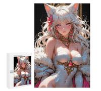Puzzles pour Adolescents 1000 PCS Puzzle pour Adultes Anime Girl with Fox Ears Puzzle Mural Difficile À Difficile Aide À Exercer Le Cerveau 1000 PCS