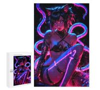 Puzzles pour Adolescents 1000 PCS Puzzle pour Adultes Beautiful Anime Cat Girl Puzzle Mural Difficile À Difficile Aide À Exercer Le Cerveau 1000 PCS