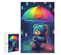Puzzles pour Adolescents 1000 PCS Puzzle pour Adultes Cute Bear Rainbow Rain Puzzle Mural Difficile À Difficile Aide À Exercer Le Cerveau 1000 PCS