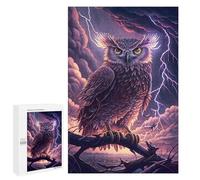 Puzzles pour Adolescents 1000 PCS Puzzle pour Adultes Thunderstorm Owl Perch Puzzle Mural Difficile À Difficile Aide À Exercer Le Cerveau 1000 PCS