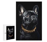 Puzzles pour Adolescents 1000 PCS Puzzles Black & Gold French Bulldog Puzzle Jeu Manuel Décoration Murale Idéal comme Cadeau pour Toute La Famille 1000 PCS