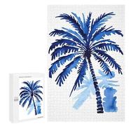 Puzzles pour Adolescents 1000 PCS Puzzles Blue Palm Tree Art Puzzle Jeu Manuel Décoration Murale Idéal comme Cadeau pour Toute La Famille 1000 PCS