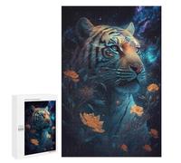 Puzzles pour Adolescents 1000 PCS Puzzles Galactic Tiger with Flowers Puzzle Jeu Manuel Décoration Murale Idéal comme Cadeau pour Toute La Famille 1000 PCS