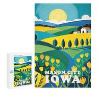 Puzzles pour Adolescents 1000 PCS Puzzles Mason City Iowa Sunrise Puzzle Jeu Manuel Décoration Murale Idéal comme Cadeau pour Toute La Famille 1000 PCS