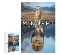 Puzzles pour Adolescents 1000 PCS Puzzles Mindset is Everything Lion Puzzle Jeu Manuel Décoration Murale Idéal comme Cadeau pour Toute La Famille 1000 PCS