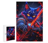 Puzzles pour Adolescents 1000 PCS Puzzles pour Adultes Cat Russian Blue Samurai Animal Jeu De Réflexion Amusant Et Humoristique pour Stimuler Le Cerveau 1000 PCS
