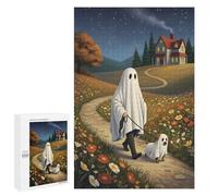 Puzzles pour Adolescents 1000 PCS Puzzles pour Adultes Ghost and Dog Walking on Path Jeux De Société en Famille Offre Cadeau d'anniversaire pour Toute La Famille 1000 PCS