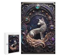 Puzzles pour Adolescents 1000 PCS Puzzles pour Adultes Golden Silver Fox Art Deco Jeu De Réflexion Amusant Et Humoristique pour Stimuler Le Cerveau 1000 PCS