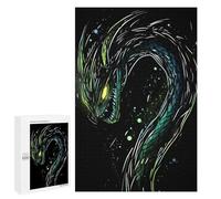 Puzzles pour Adolescents 1000 PCS Puzzles pour Adultes Green Dragon Illustration Jeu De Réflexion Amusant Et Humoristique pour Stimuler Le Cerveau 1000 PCS