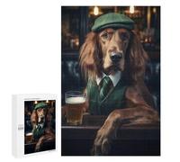 Puzzles pour Adolescents 1000 PCS Puzzles pour Adultes Irish Setter at The Pub Jeux De Société en Famille Offre Cadeau d'anniversaire pour Toute La Famille 1000 PCS