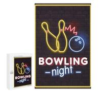 Puzzles pour Adolescents 1000 PCS Puzzles pour Adultes Neon Light Bowling Night Jeux De Société en Famille Offre Cadeau d'anniversaire pour Toute La Famille 1000 PCS