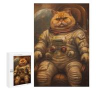 Puzzles pour Adolescents 1000 PCS Puzzles pour Adultes Space Astronaut Funny Cat Jeux De Société en Famille Offre Cadeau d'anniversaire pour Toute La Famille 1000 PCS